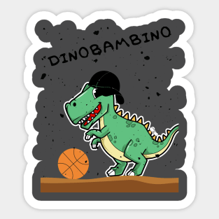 Dinosaur play basketball Sticker